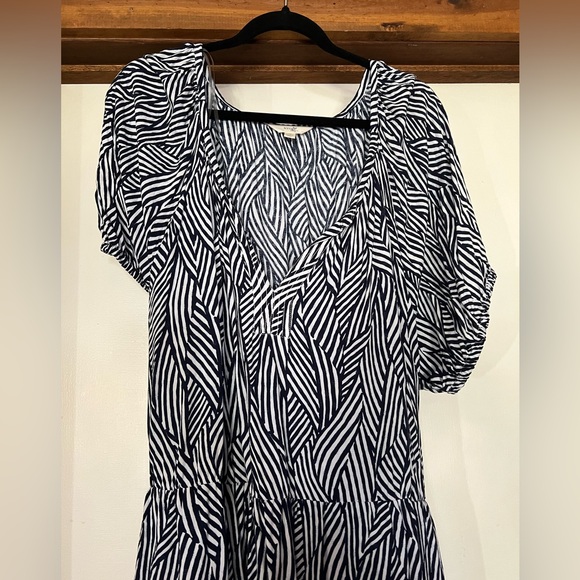 NWOT Terra & Sky Women's Plus Size Puff Sleeve Dress, blue & white sz.4X - Picture 6 of 8